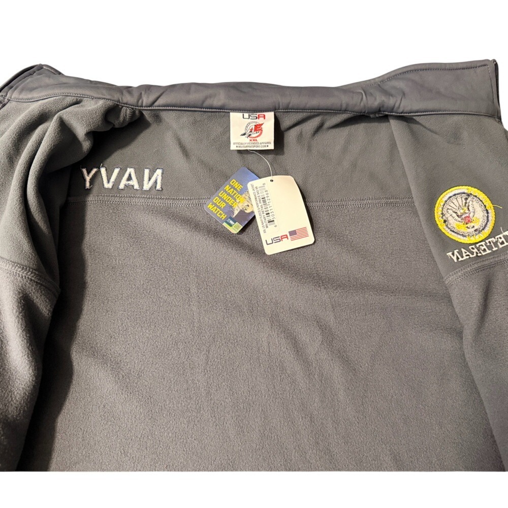 Gray Full‎ Zip United States Navy embroidered logo Size XXL - Picture 5 of 11